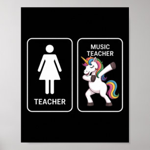 Lustiger Einhorn-Musiklehrer Poster