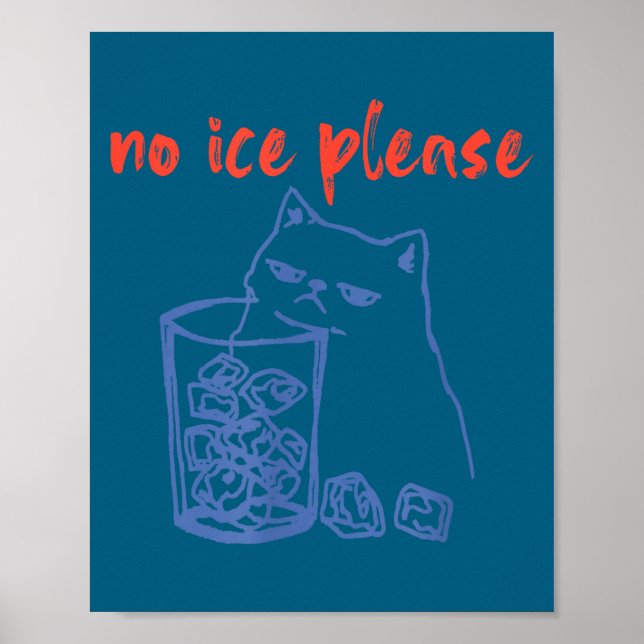 Lustiger Eis-Kätzchen-Meme-Katze Frauen Männer Vin Poster (Vorne)
