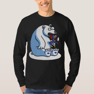 Lustiger Eisbär Pinguin Eiscreme Tierliebhaber T-Shirt