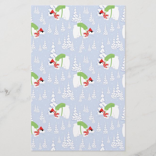 lustiger Eisbär santa Briefpapier (Vorderseite)