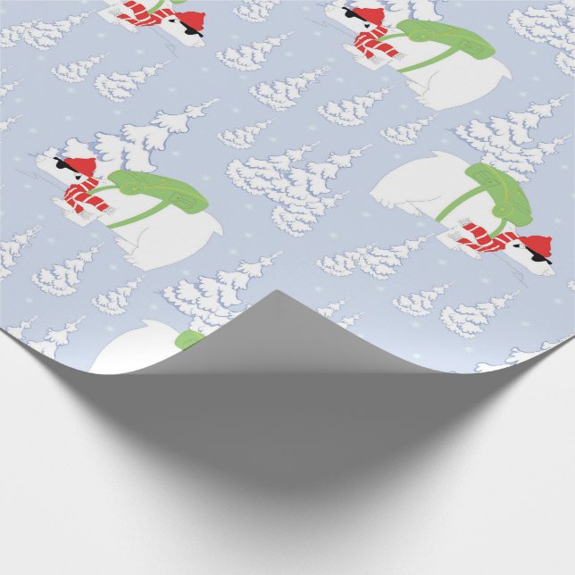 lustiger Eisbär santa Geschenkpapier (Ecke)