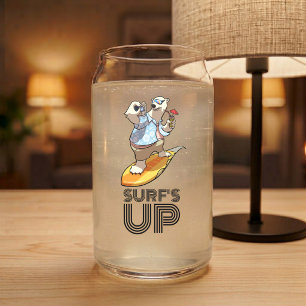 Lustiger Eisbär-Surfer Surf's Up Tier-Cartoon Dosenglas