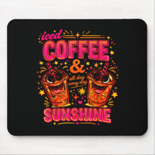 Lustiger Eiscafé-Sonnenschein-Design süß rosa oran Mousepad