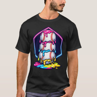 Lustiger Eiscreme-Tropf Triple T-Shirt