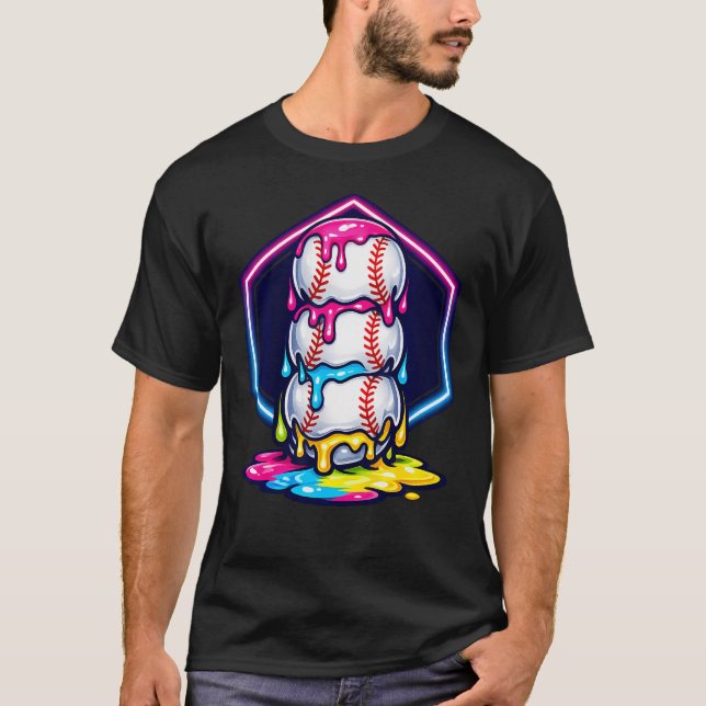 Lustiger Eiscreme-Tropf Triple T-Shirt (Vorderseite)