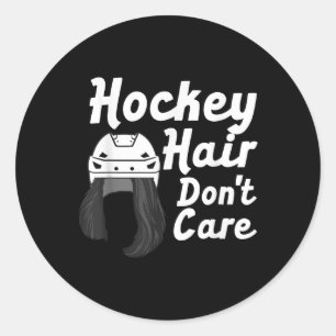 Lustiger Eishockey für Frauen Mädchen Feldhockey H Runder Aufkleber