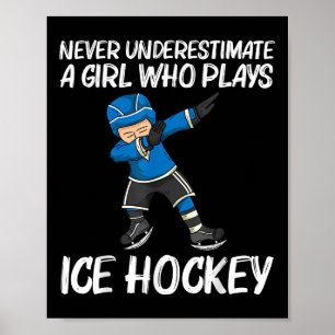 Lustiger Eishockey Für Mädchen Kinder Feld Rink Nd Poster