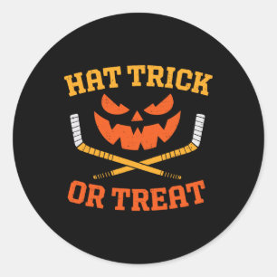 Lustiger Eishockey-Kürbis Halloween Männer Jungen Runder Aufkleber