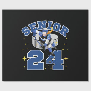 Lustiger Eishockey Senior 2024 Geschenkpapier