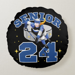 Lustiger Eishockey Senior 2024 Rundes Kissen