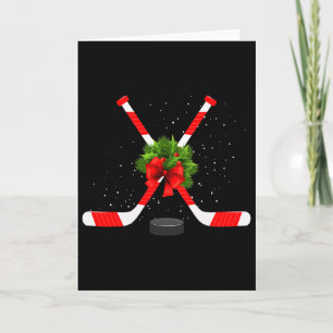 Lustiger Eishockey-Weihnachts-Sport an Weihnachten Karte