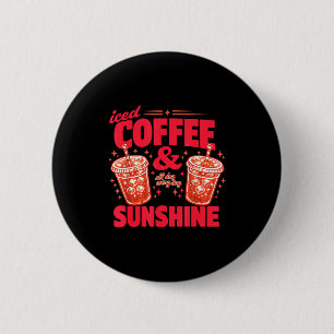 Lustiger Eiskaffee Sonnenschein Sommer Stimmung Ko Button