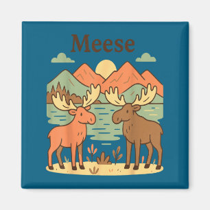 Lustiger Elch Elche süße Natur Wildtiere Tiere Kin Magnet