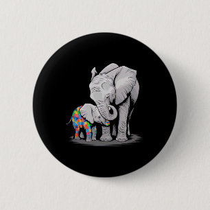 Lustiger Elefant Autismus-Bewusstsein Autismus-Mam Button