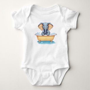 lustiger Elefant in der Badewanne Baby Strampler