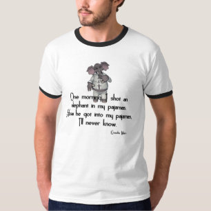 Lustiger Elefant KRW in Pyjama-Groucho Marx-Zitat T-Shirt
