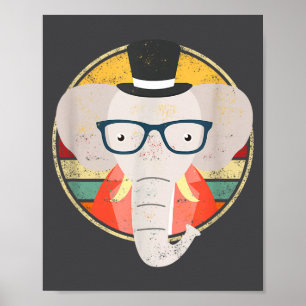 Lustiger Elefant-Wildlife-Safari-Retro-Vintage-Out Poster