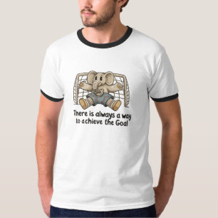 Lustiger Elefantentorhüter Erreicht das Ziel Fußba T-Shirt