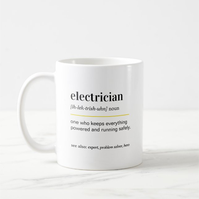 Lustiger Elektriker-Geschenk-Kaffeebecher Kaffeetasse (Links)