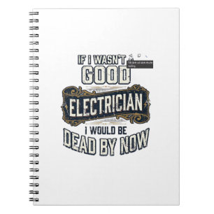 Lustiger Elektriker Vintage Gravur Zitat Design Notizblock