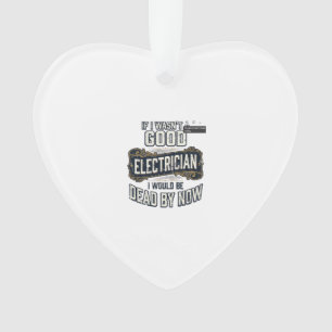 Lustiger Elektriker Vintage Gravur Zitat Design Ornament