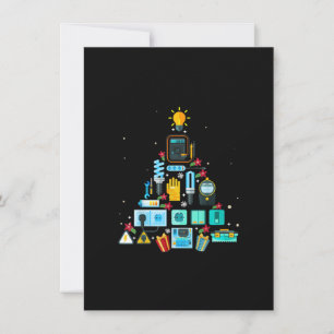 Lustiger Elektriker Weihnachtsbaum Mitteilungskarte