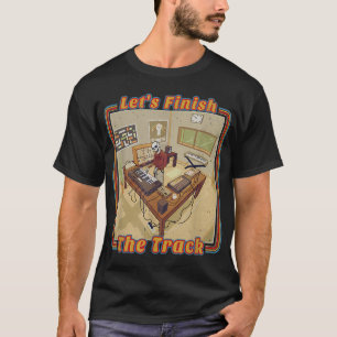 Lustiger elektronischer Musikproduzent mit Synthes T-Shirt