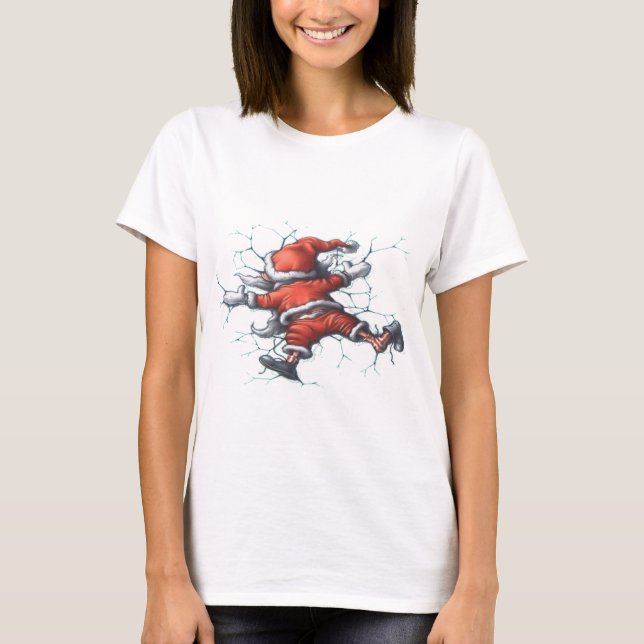 Lustiger Elf am Eis-Weihnachtsfeiertag T-Shirt (Vorderseite)