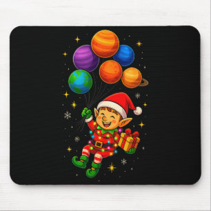 Lustiger Elf-Astronaut Mit Planeten Weihnachts-Pyj Mousepad