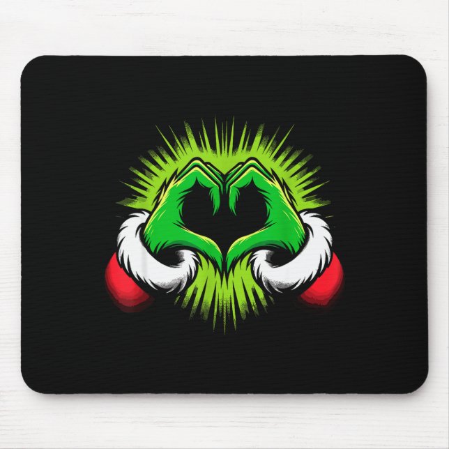 Lustiger Elf Herz Hände Liebe Weihnachten  Mousepad (Vorne)