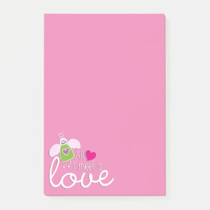Lustiger Engel - Alles, was ich treffe, ist Liebe Post-it Klebezettel