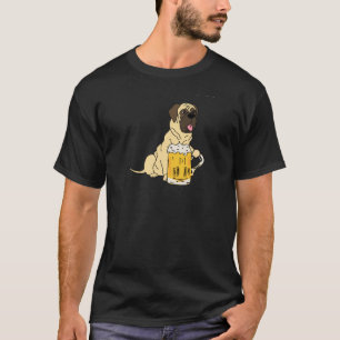 Lustiger englischer Mastiff-trinkendes Bier T-Shirt