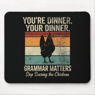 Lustiger Englischlehrer Grammatik Hört auf die Hüh Mousepad