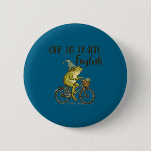 Lustiger Englischlehrer Lustiger Frosch unterricht Button