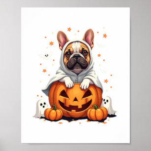 Lustiger English Bulldog Geist Boo Halloween Damen Poster