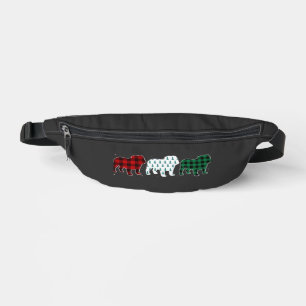 Lustiger English Bulldog rotes Karo Weihnachten Hu Bauchtasche