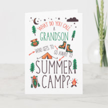 Lustiger Enkel Sommercamp Orange Grün Braun