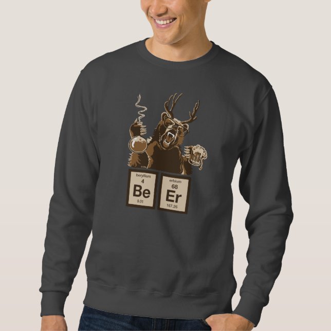 Lustiger entdecktes Bier der Chemie Bär Sweatshirt (Vorderseite)