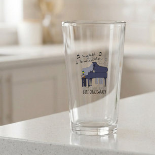Lustiger Enten-Klavierspieler Burt Quackarach Kuns Glas
