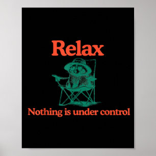 Lustiger entspannter Waschbär, nichts ist unter Ko Poster