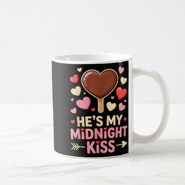 Lustiger Er ist mein Mitternachtskuss Valentinstag Kaffeetasse (Rechts)