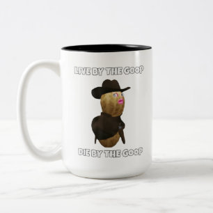 Lustiger Erdnuss-Humor-Spruch Lebe Durch Den Goop  Zweifarbige Tasse