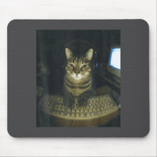 Lustiger ernster Gamer Katzenliebhaber Deckhengst Mousepad