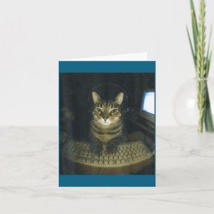 Lustiger ernster Gamer Katzenliebhaber Deckkater K Karte
