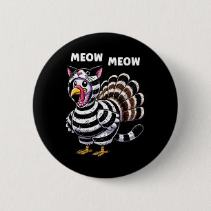 Lustiger Erntedank-Katze Truthahn Katze Männer Fra Button