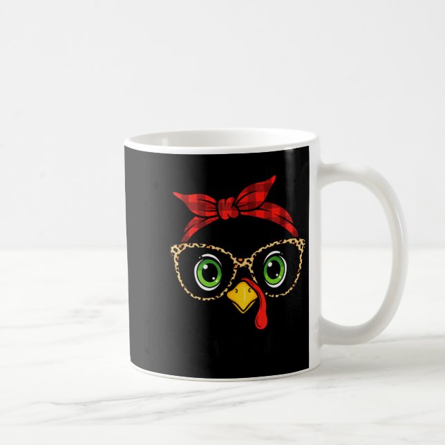 Lustiger Erntedank-Truthahn, Leopardenglas & Buff Kaffeetasse (Rechts)