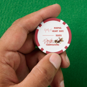 Lustiger Erntedank-Truthahn-Text. Pokerchips