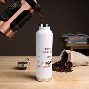 Lustiger Erntedank-Truthahn-Text. Trinkflasche