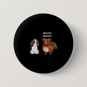 Lustiger Erntedankfest Springer Spaniel und Trutha Button