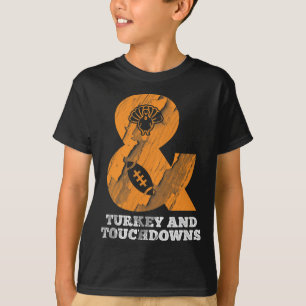 Lustiger Erntedankfest Truthahn und Touchdowns Foo T-Shirt